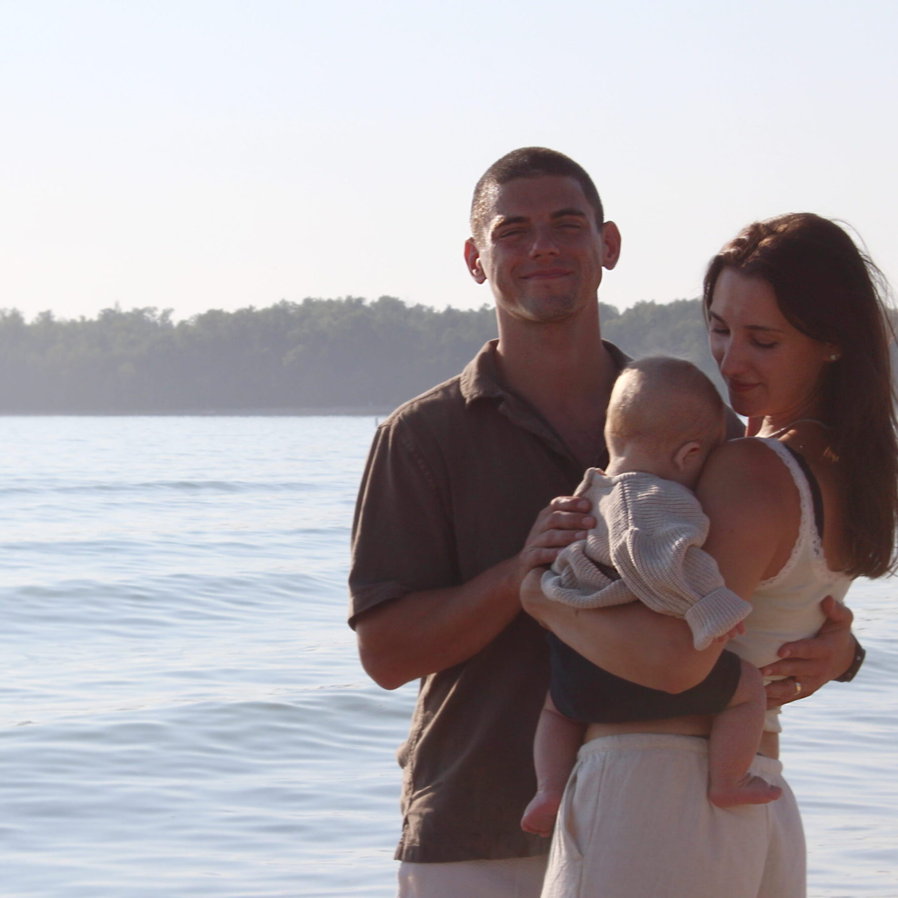 family on the beach